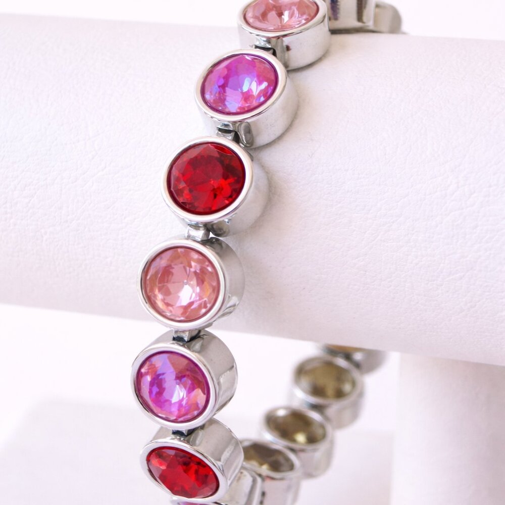 Touchstone Crystal Siam Bracelet Stack | Ice Bracelet + Wrap | $210 Retail - Picture 3 of 3
